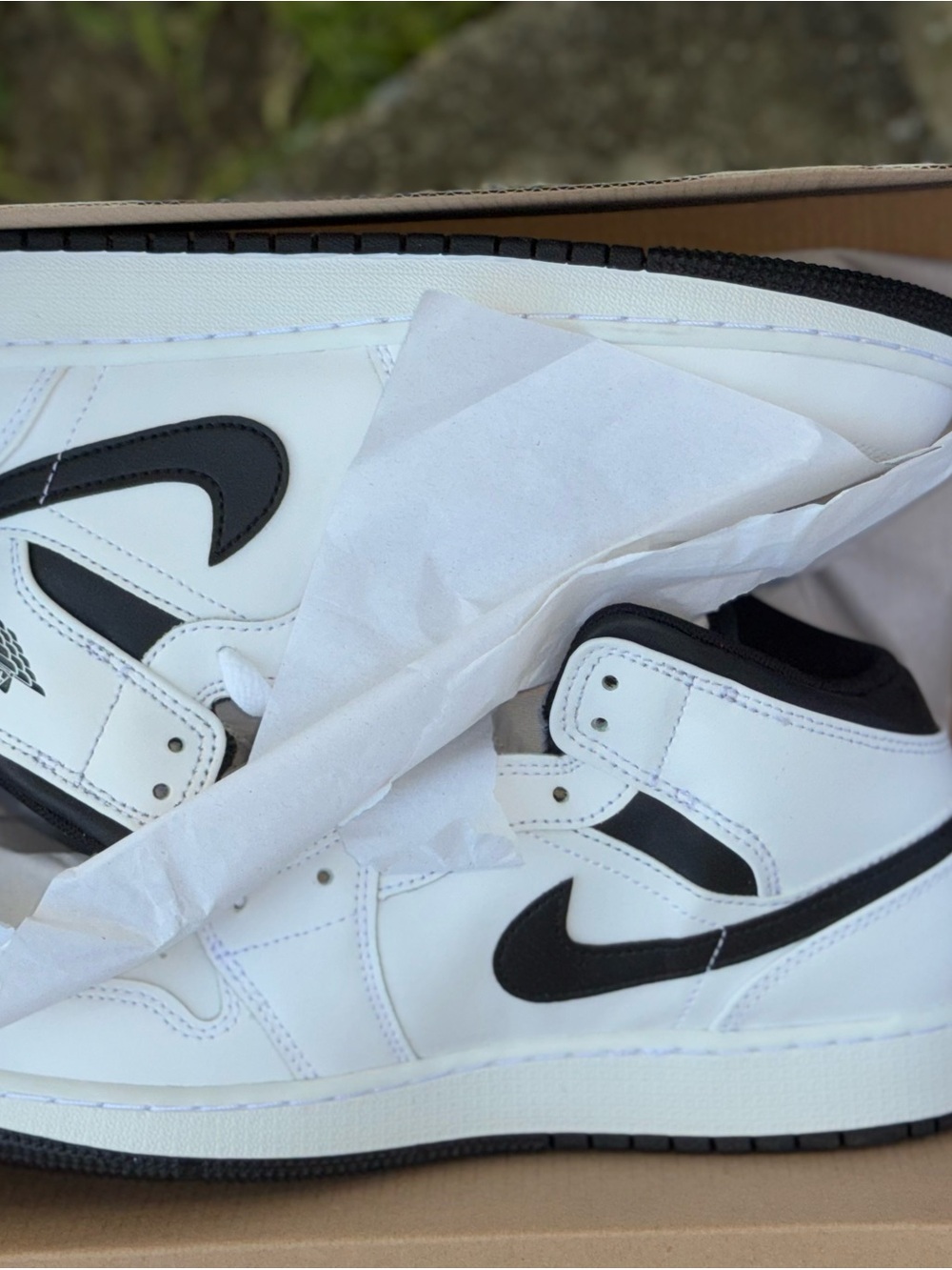 Nike White and Black High-Top Basketball Sneakers